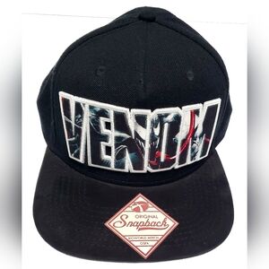 Marvel Comics Venom Snapback Features a Bold 3D "Venom" Logo Unisex